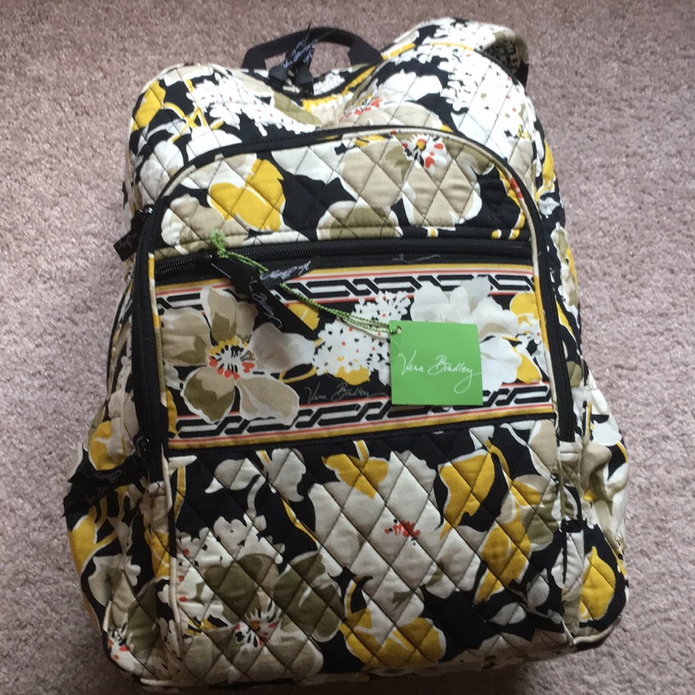 New Vera Bradley Campus Backpack, Dogwood pattern